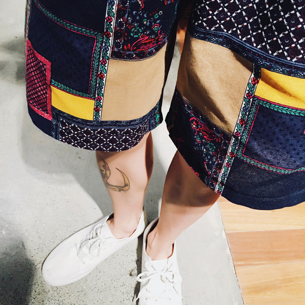 σορτς Ασυνήθιστο ανδρών - χρωματισμένα με φυτικά μοτίβα, άλλα μοντέλα