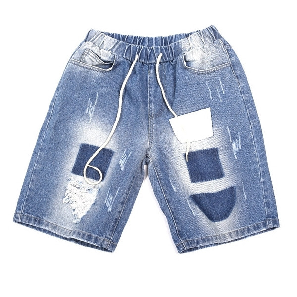 σύντομο τζιν Πολύ ενδιαφέρον των ανδρών γεμάτο χρώμα