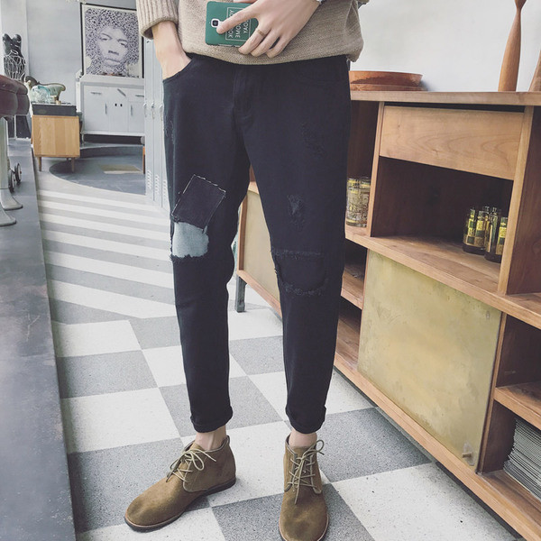 τζιν μαύρο παντελόνι νέο μοντέλο shalvaresti ανδρών