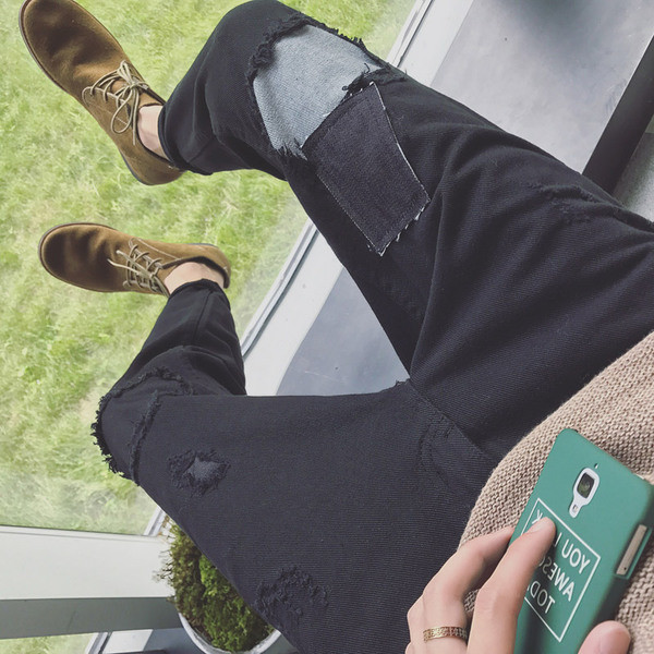 τζιν μαύρο παντελόνι νέο μοντέλο shalvaresti ανδρών