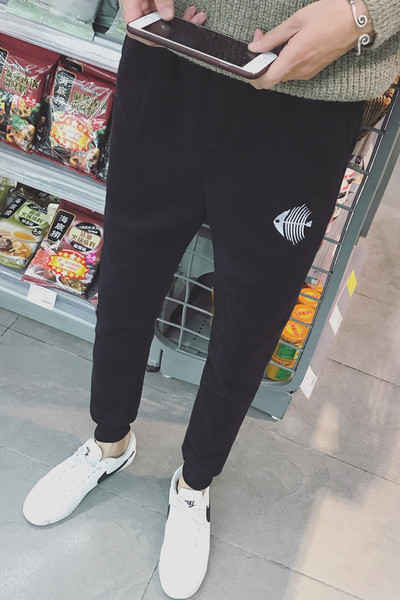 Καθημερινά σπορ παντελόνι ανδρών με κέντημα - ψάρια οστά