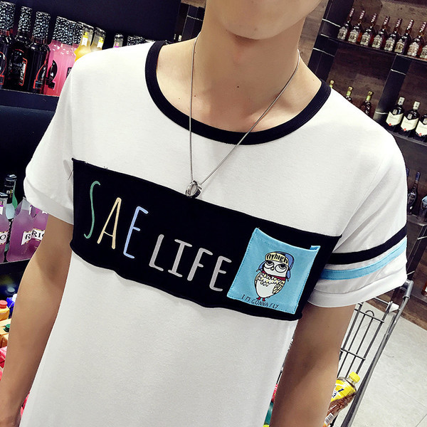 Нов модел памучна мъжка тениска с О-образна яка