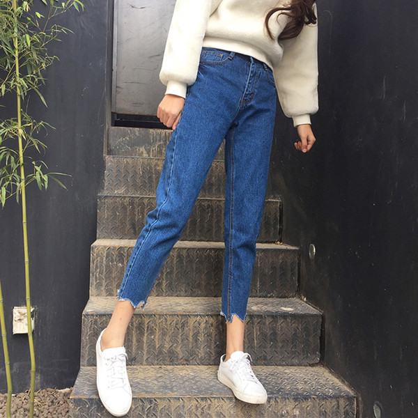 Γυναικεία  τζιν με ψηλή  μέση και 7/8 μήκος