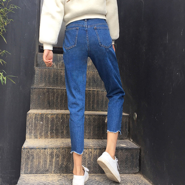 Γυναικεία  τζιν με ψηλή  μέση και 7/8 μήκος