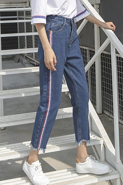 Γυναικεία  τζιν με ψηλή  μέση και 7/8 μήκος