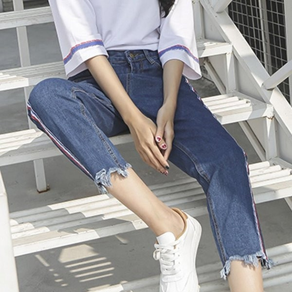 Γυναικεία  τζιν με ψηλή  μέση και 7/8 μήκος