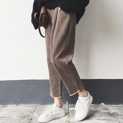 Женски шалварест кадифен ежедневен панталон