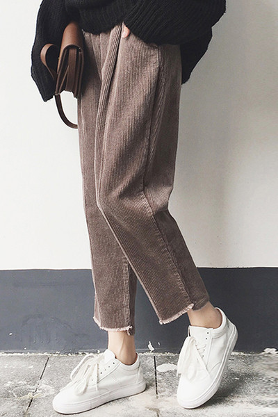 Женски шалварест кадифен ежедневен панталон