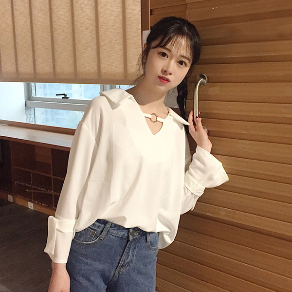 Широка женска копринена риза с обемист ръкав