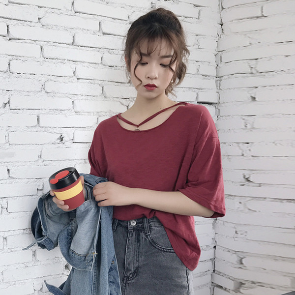 Нова модерна дамска блуза широка около врата