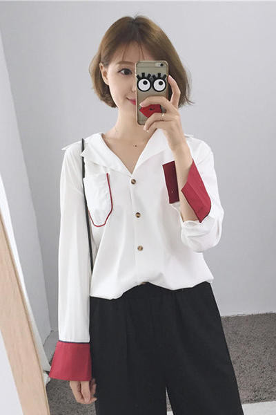 Εξαιρετικά απαλό κυρίες μεταξωτό άσπρο πουκάμισο