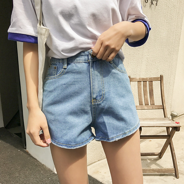 Нови дамски къси дънкови панталони с ретро мотиви