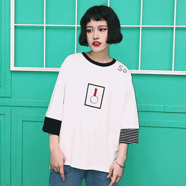 Шармантна дамска тениска с широки ръкави в два цвята 