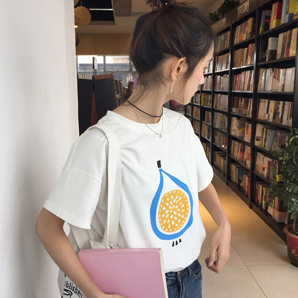 Ежедневна дамска тениска с къс ръкав в бяло и жълто