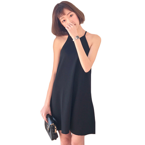 Стилна черна дамска рокличка с голо рамо