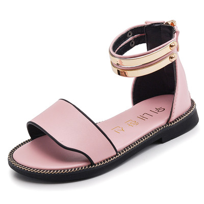 Μεγάλη σανδάλια με υψηλή χρυσό κούμπωμα