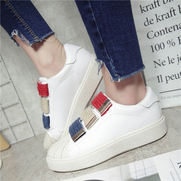 Γυναικεία casual αθλητικά παπούτσια με ψηλές σόλες με βελκρό