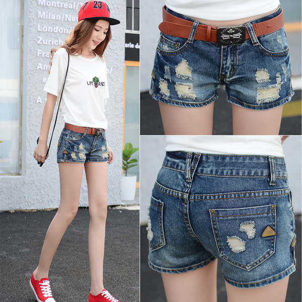 Изрязани къси дамски панталони 