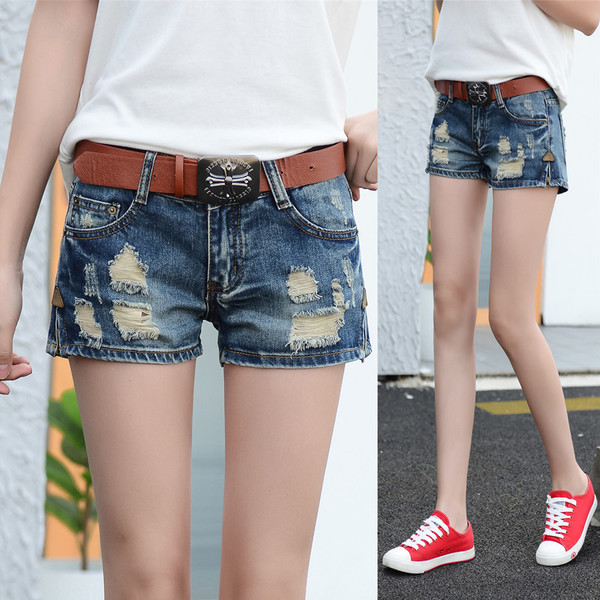 Изрязани къси дамски панталони 