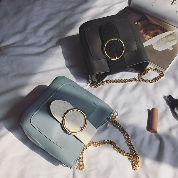 Καθημερινά κυρία πολύχρωμη τσάντα με κλείδωμα κούμπωμα και μακριά λαβή