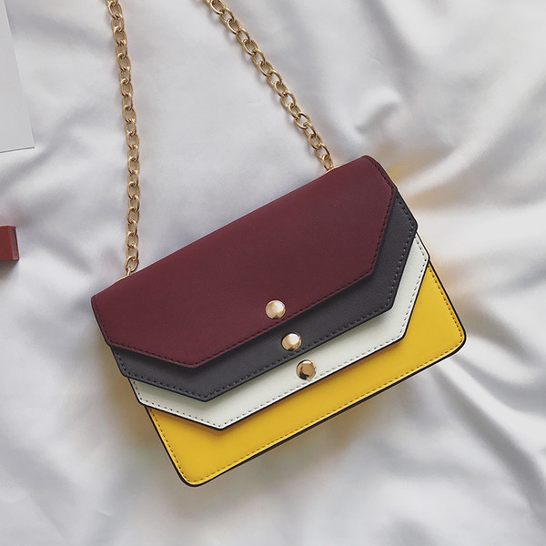 Шарена ежедневна чанта тип портфейл с дълга дръжка тип верижка