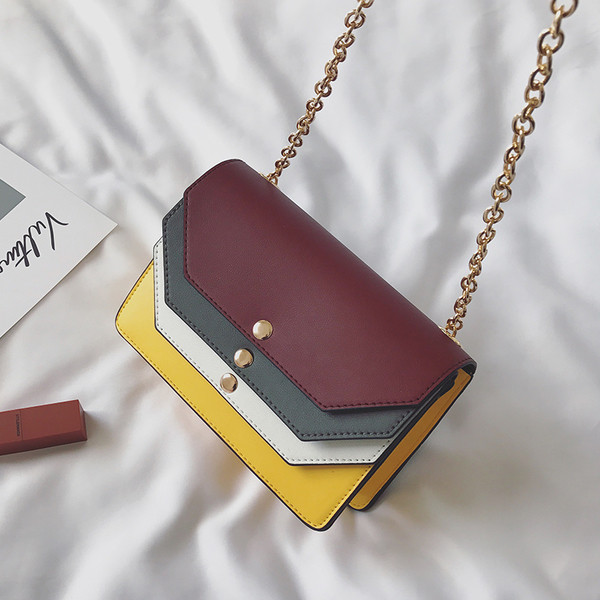 Шарена ежедневна чанта тип портфейл с дълга дръжка тип верижка