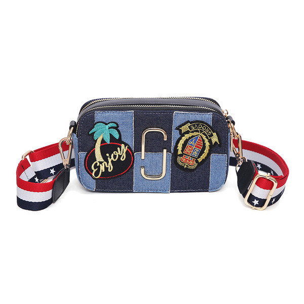 Τσάντα χαρτοφυλάκιο τύπου με μακριά λαβή και κεντήματα