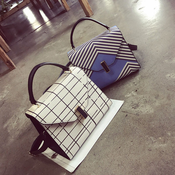 Κομψό τσάντες λευκό και μπλε ρίγες