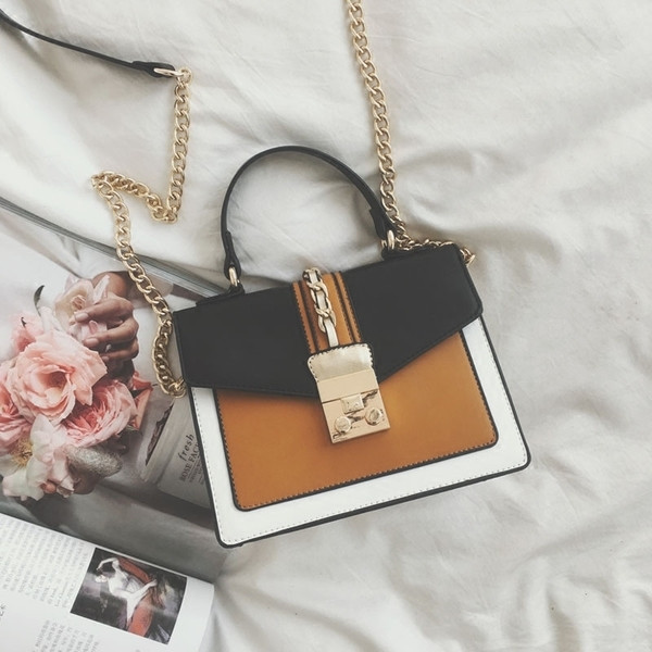 Καθημερινή τσάντα με ιμάντα ώμου χρυσό και χρυσό πόρπη σε τέσσερα διαφορετικά χρώματα