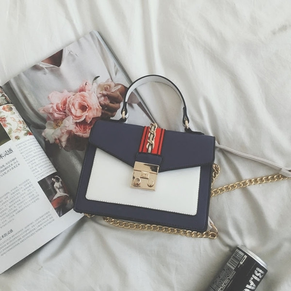 Καθημερινή τσάντα με ιμάντα ώμου χρυσό και χρυσό πόρπη σε τέσσερα διαφορετικά χρώματα