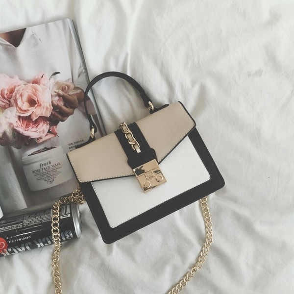 Καθημερινή τσάντα με ιμάντα ώμου χρυσό και χρυσό πόρπη σε τέσσερα διαφορετικά χρώματα