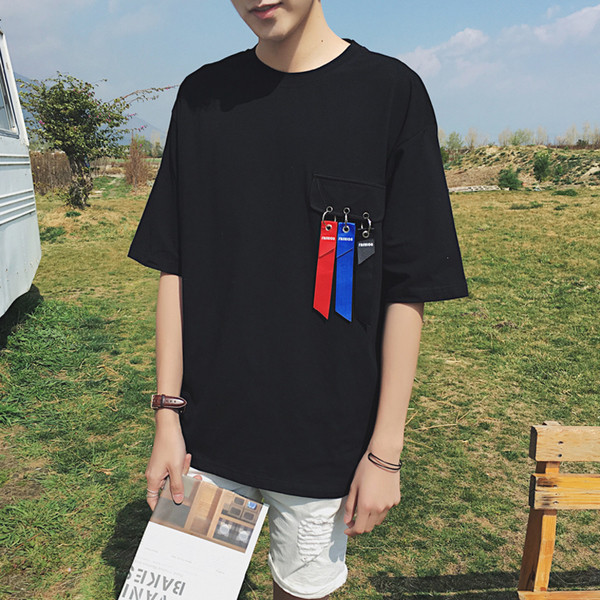 πουκάμισο Casual άνδρες με κοντά μανίκια και μεγάλη διακόσμηση κρέμεται