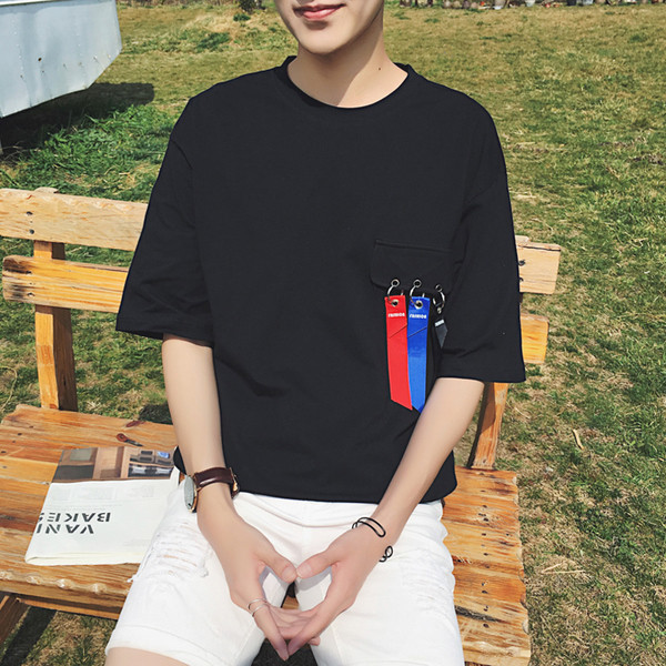 πουκάμισο Casual άνδρες με κοντά μανίκια και μεγάλη διακόσμηση κρέμεται