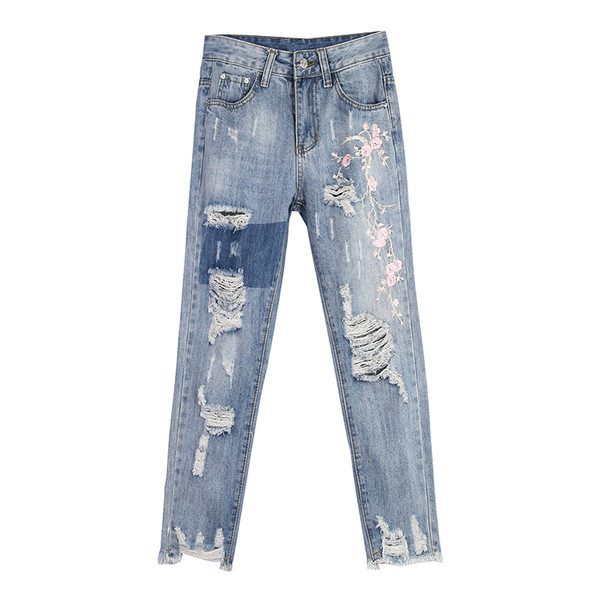 Υπέροχεα γυναικεία τζιν με υψηλή μέση και 7/8 μήκος