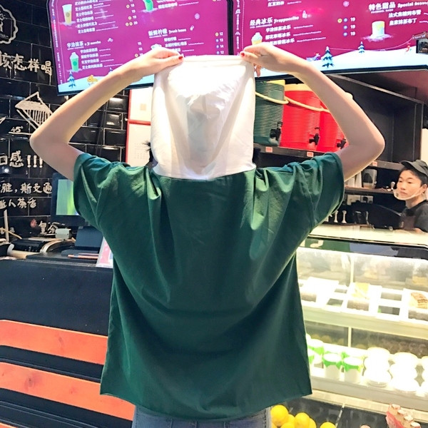 Μεγάλη κυρίες μπλούζα με μακριά μανίκια και κουκούλα