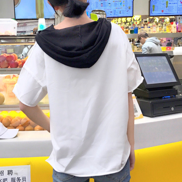 Μεγάλη κυρίες μπλούζα με μακριά μανίκια και κουκούλα