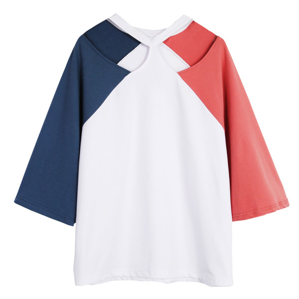 Σύγχρονη κυρίες μπλούζα με φαρδιά μανίκια