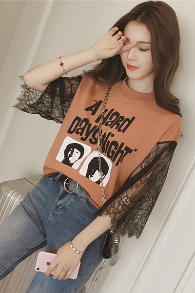 Μεγάλη κυρία μεγάλη μπλούζα με πολύ όμορφο μεταξωτό μανίκια σε δύο χρώματα