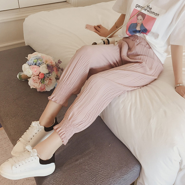 Ежедневен дамски панталон с ластик на крачола в няколко различни цвята