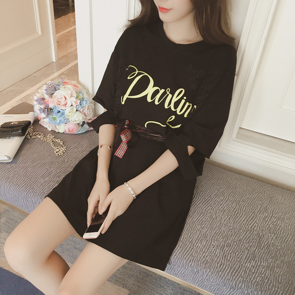 Страхотна дамска дълга тениска с широки ръкави тип туника