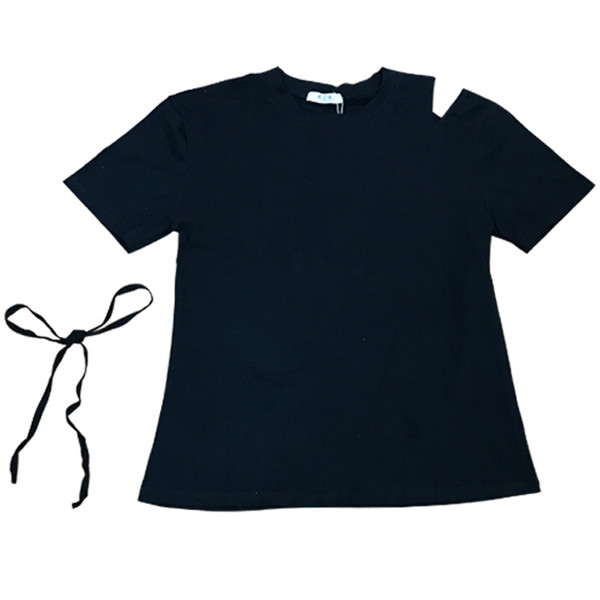 Μοναδική μπλούζα με μακριά μανίκια και γραβάτες ώμο