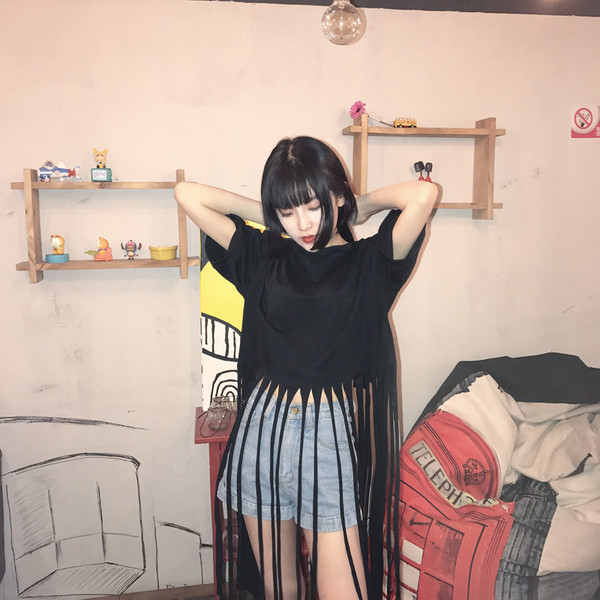 Шик блуза с дълги ресни в два цвята 