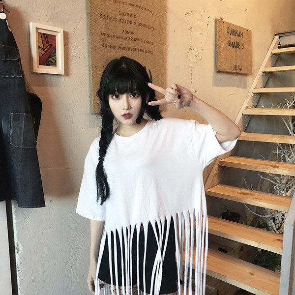 Шик блуза с дълги ресни в два цвята 