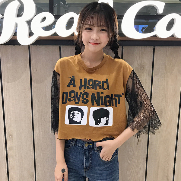 κυρίες μπλούζα με πολύ όμορφο μακρύ μανίκι δαντέλα σε δύο χρώματα