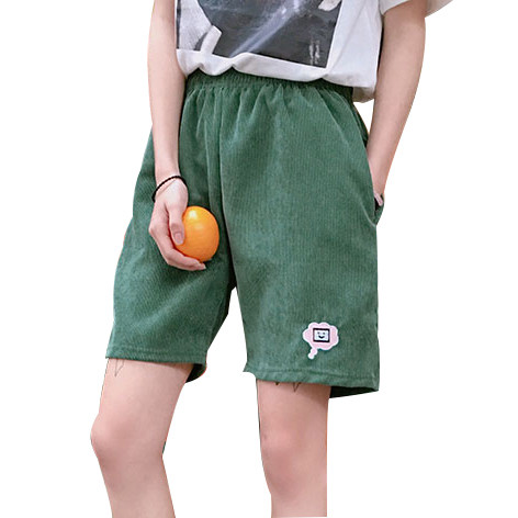 Страхотни дамски широки кадифени панталони в зелено и бяло