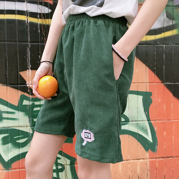 Страхотни дамски широки кадифени панталони в зелено и бяло