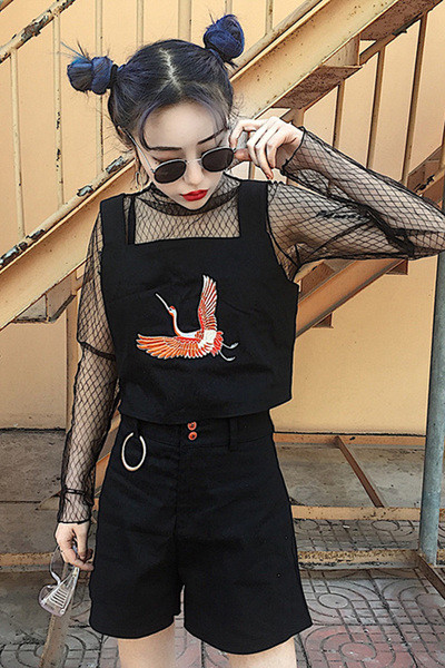 Μεγάλη κυρίες δύο μέρη που περιλαμβάνει σορτς και υπέροχη μπλούζα πλέγμα