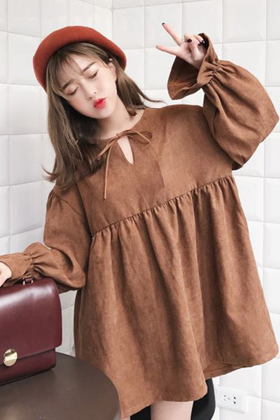 Ευρεία κυρίες πουκάμισο-σαν τουνίκ σε τρία χρώματα