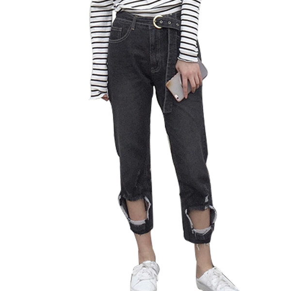 Μοναδικά μαύρα γυναικεία  τζιν από το μοντέλο  "boyfriend''
