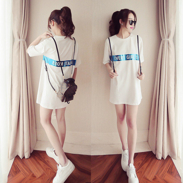 Κυρίες μακρύ πουκάμισο με κοντά μανίκια τύπου χιτώνα